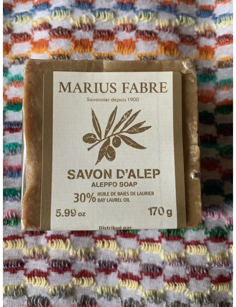 Savon d'Alep 30% , 170 Grs , MARIUS FABRE-Savonnerie Marius Fabre-Marius Fabre