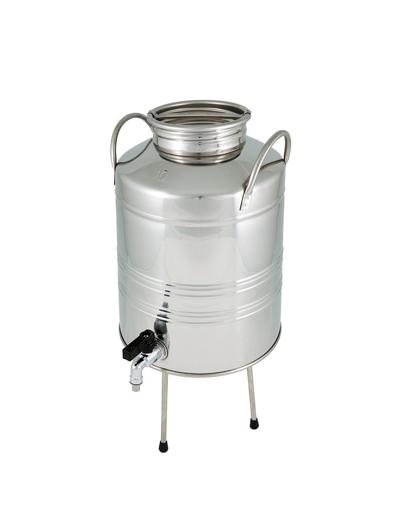 Fût Inox 18/10 3 Litres Alimentaire Avec Robinet - Fabrication Italienne